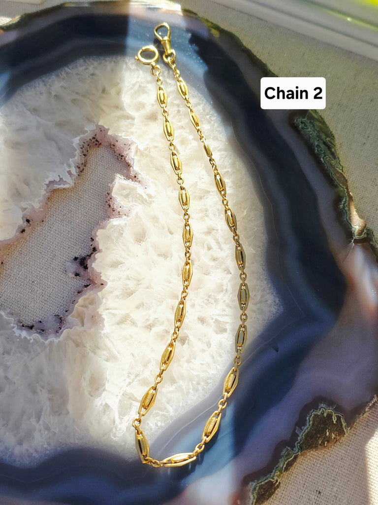 18k Solid Gold Antique French Watch Chain Necklaces | Indulgems