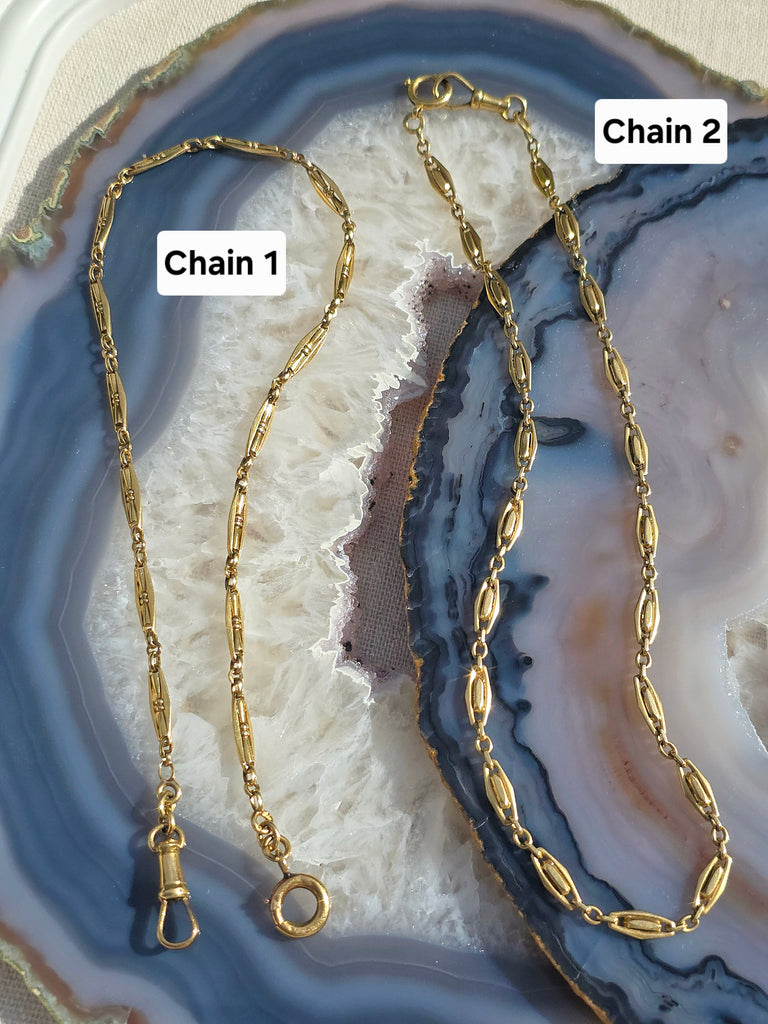 18k Solid Gold Antique French Watch Chain Necklaces | Indulgems