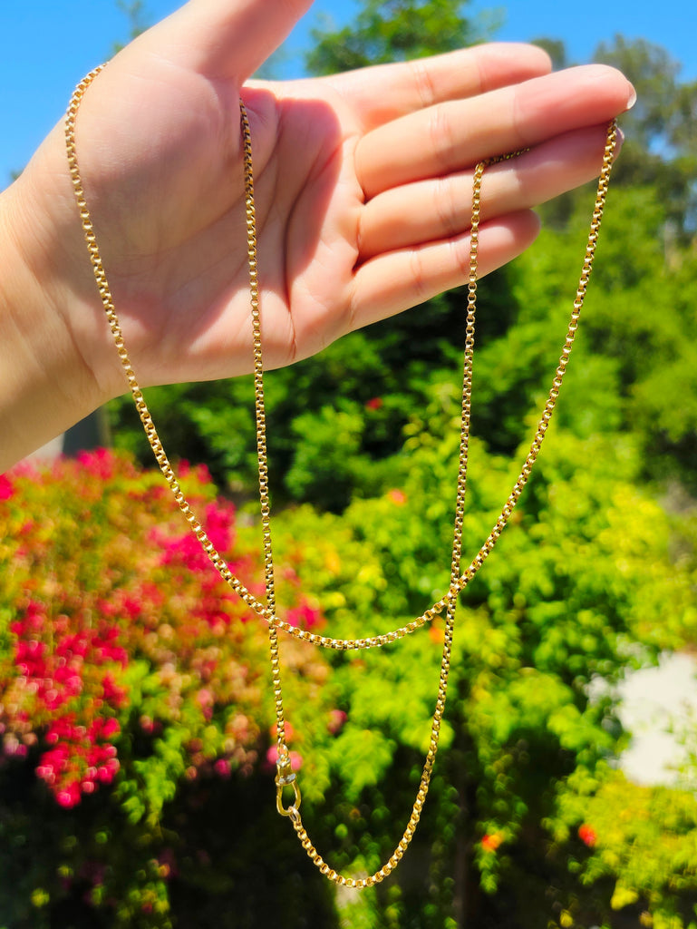 14k Yellow Gold Antique Long Guard Chain Necklace | Indulgems