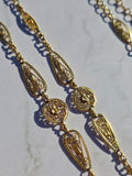 18k Solid Gold Antique French Filigree Chain Necklace 19" | Indulgems