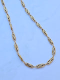 18k Solid Gold Antique French Knot Link Chain Necklace | Indulgems