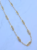 18k Solid Gold Antique French Filigree Chain Necklace 19" | Indulgems