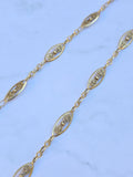 18k Solid Gold Antique French Filigree Chain Necklace 19" | Indulgems