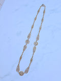 18k Solid Gold Antique French Filigree Chain Necklace 19" | Indulgems