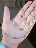 18k Solid Gold Antique French Filigree Chain Necklace 19" | Indulgems