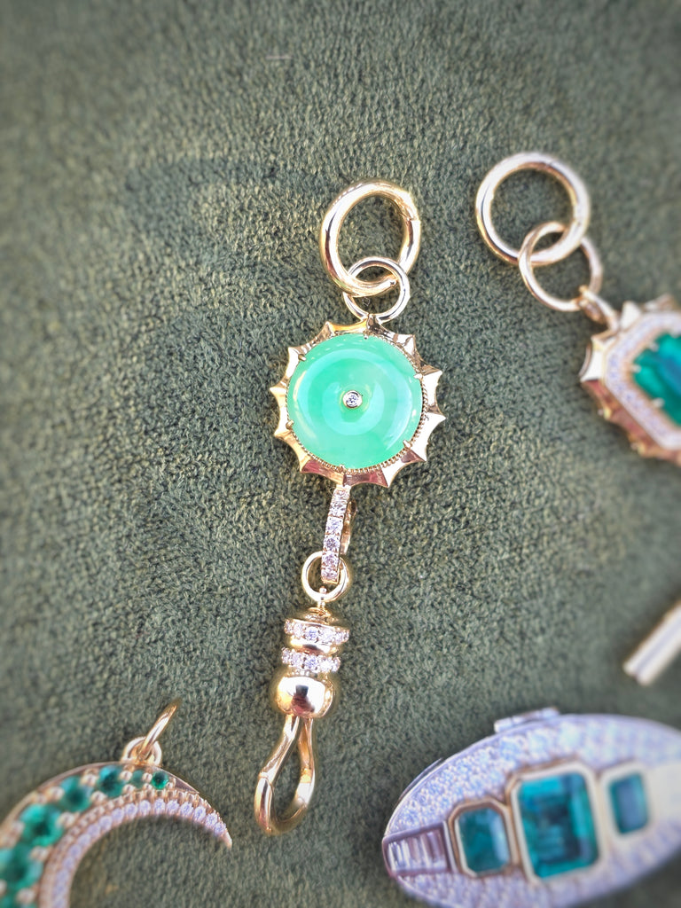 3-part Connector with Burmese Jadeite Donut | Indulgems