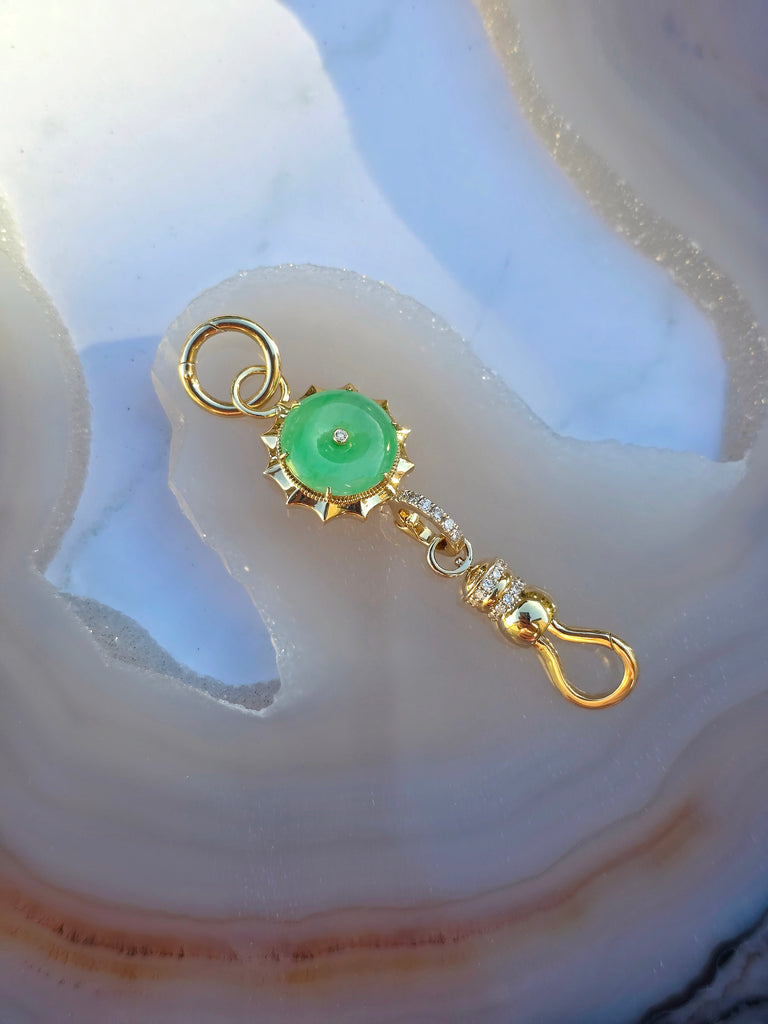 3-part Connector with Burmese Jadeite Donut | Indulgems