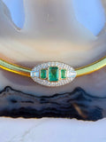 Platinum & 14K Yellow Gold Zambian Emerald Diamond Pendant Clip | Indulgems