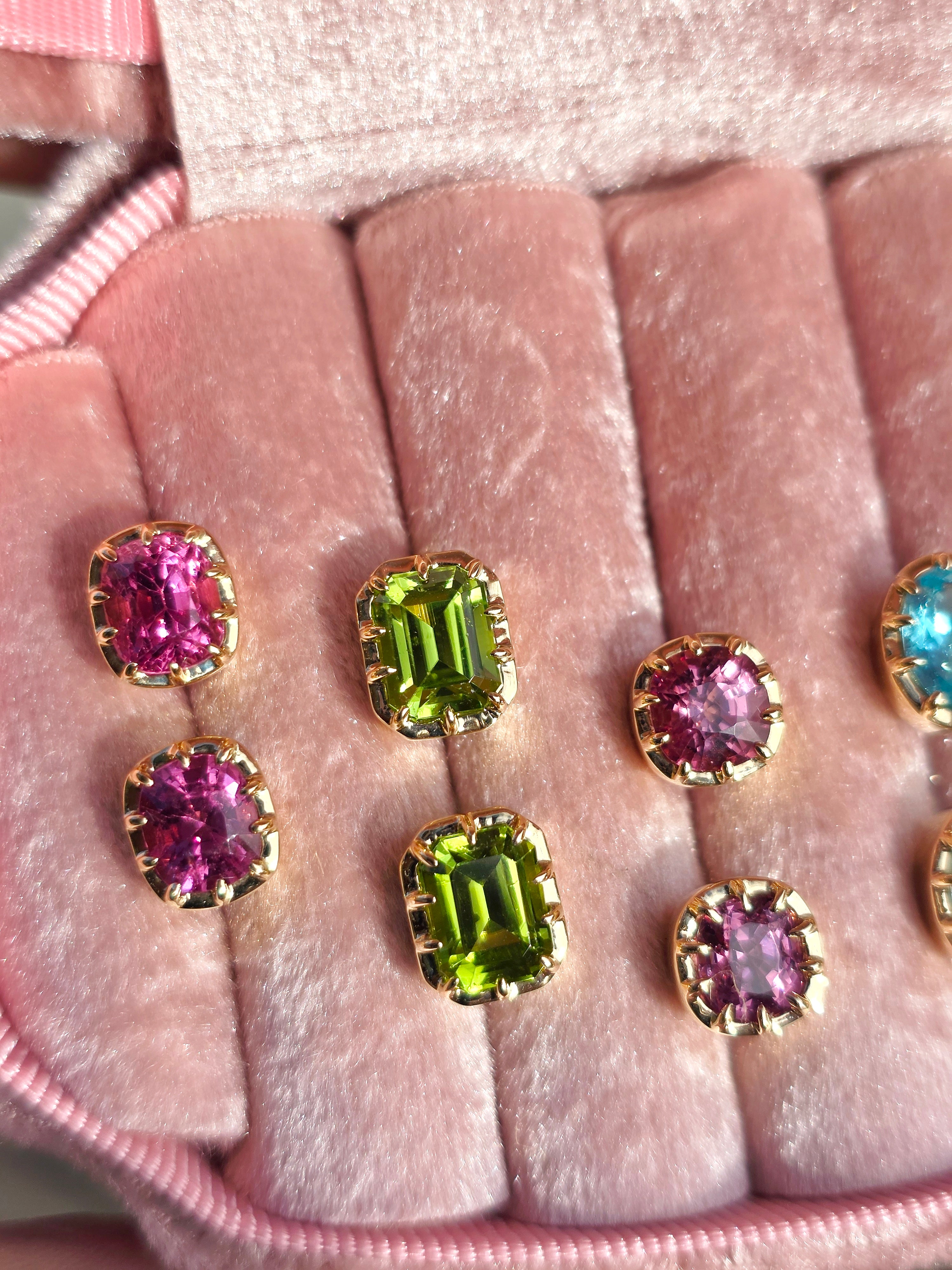 14k Yellow Gold Collette Bezel Gemstone Stud Earrings | Indulgems