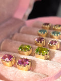 14k Yellow Gold Collette Bezel Gemstone Stud Earrings | Indulgems