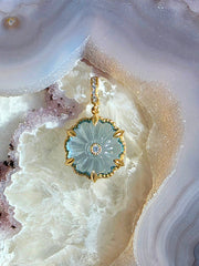 18k Solid Gold Blue Topaz Pendant | Indulgems | Designs in Real Gold