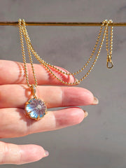 18k Solid Gold Blue Topaz Pendant | Indulgems | Designs in Real Gold