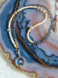 18k Solid Gold Blue Topaz Pendant | Indulgems | Designs in Real Gold
