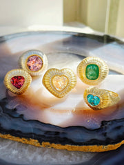 18k Gold & Platinum Star Kunzite Statement Ring | Indulgems | Hanabi Collection