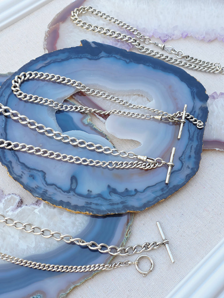 Antique Silver Watch Chain Necklace | Indulgems