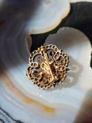 18k Gold & Silver Antique Diamond Brooch | Indulgems