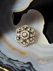 18k Gold & Silver Antique Diamond Brooch | Indulgems