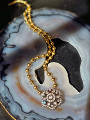 18k Gold & Silver Antique Diamond Brooch | Indulgems