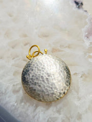 24K Gold Mother of Pearl Pendant with Silver - Owl of Athena
