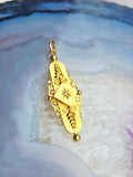 15K Gold Botanical Themed Diamond Accent Pendant | Indulgems | Antique Revival