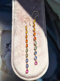 14k Yellow Gold Fancy Sapphire Rainbow Earrings | Indulgems