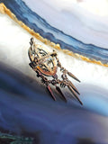 18k Gold & Silver Antique Diamond Pearl Spikey Fringe Pendant | Indulgems