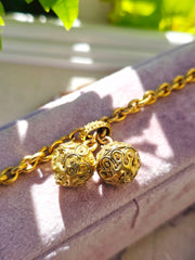 18k Yellow Gold Antique Multipurpose Chain with Large Ball Charms | Indulgems