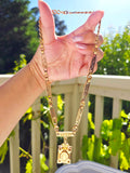 18k Solid Gold Antique Watch Chain Necklace with Locket | Indulgems