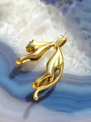 18k Solid Gold Vintage Large Hanging Panther Pendant | Indulgems