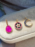14k Yellow Gold Gemstone Charms in Ruby, Sapphire, Star & CrescentMoon | Indulgems
