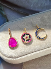 14k Yellow Gold Gemstone Charms in Ruby, Sapphire, Star & CrescentMoon | Indulgems