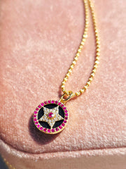 14k Yellow Gold Gemstone Charms in Ruby, Sapphire, Star & CrescentMoon | Indulgems