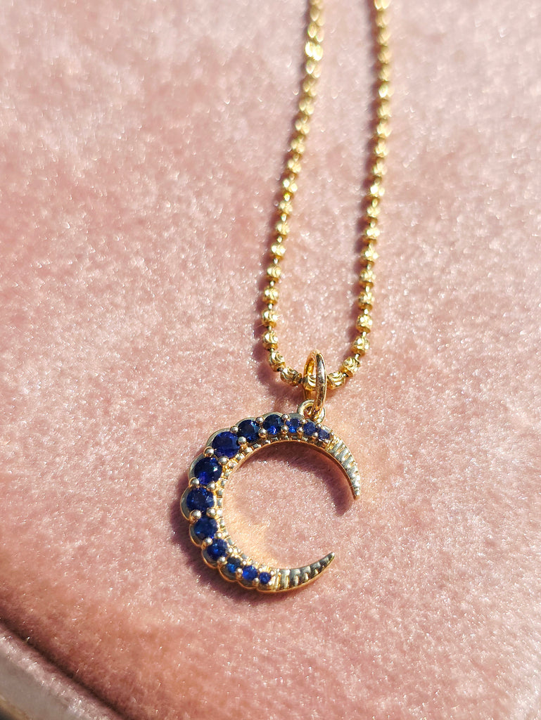 14k Yellow Gold Gemstone Charms in Ruby, Sapphire, Star & CrescentMoon | Indulgems