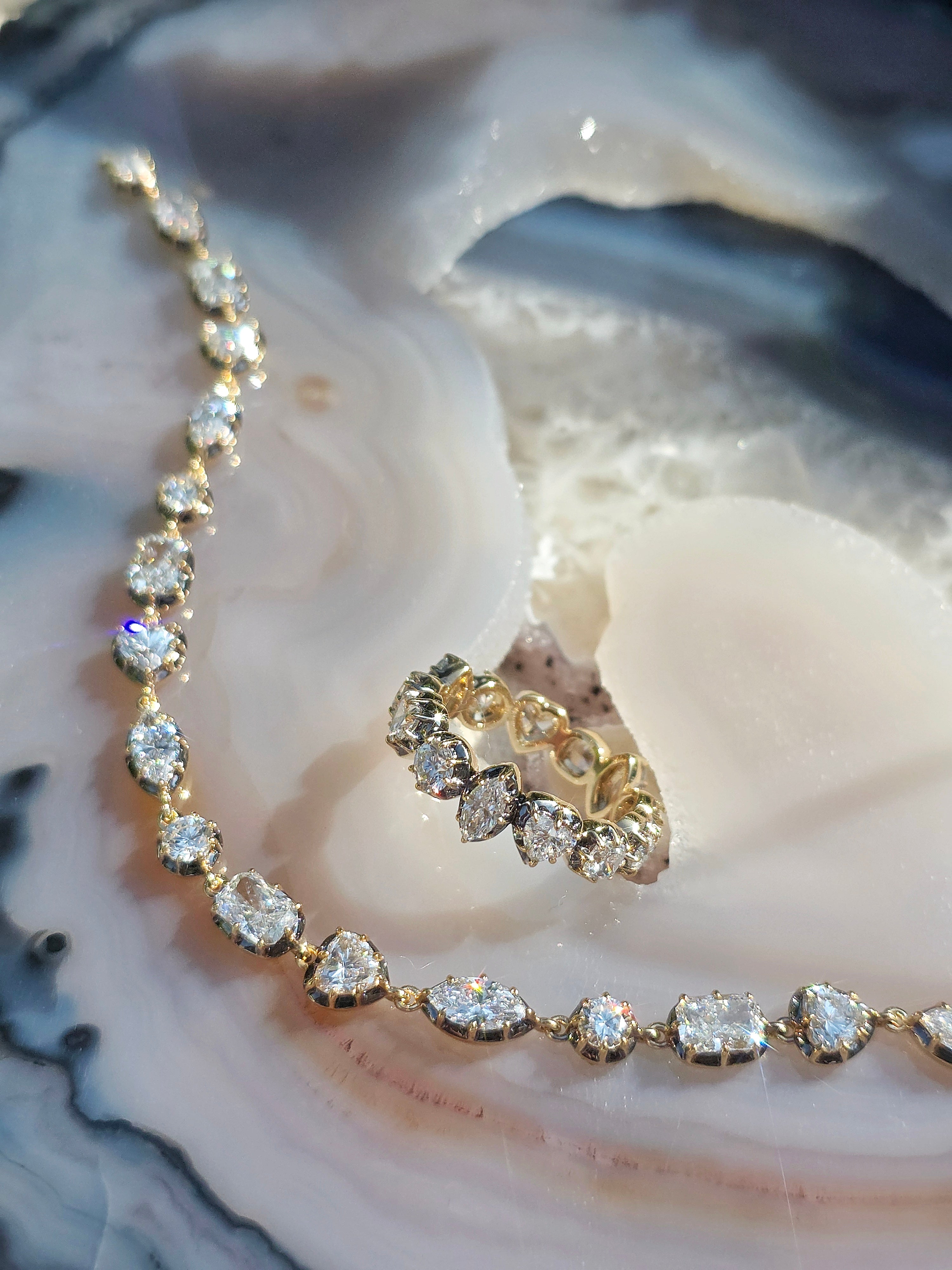 18k Solid Gold Mixed Shape Lab Diamond Bracelet | Indulgems | Symphony Collection