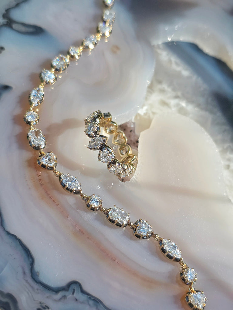 18k Solid Gold Mixed Shape Lab Diamond Bracelet | Indulgems | Symphony Collection
