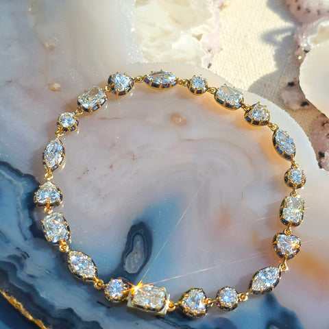 18k Solid Gold Mixed Shape Lab Diamond Bracelet | Indulgems | Symphony Collection