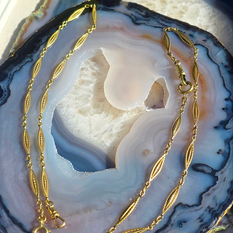 18k Solid Gold Antique Watch Chain Necklaces | Indulgems