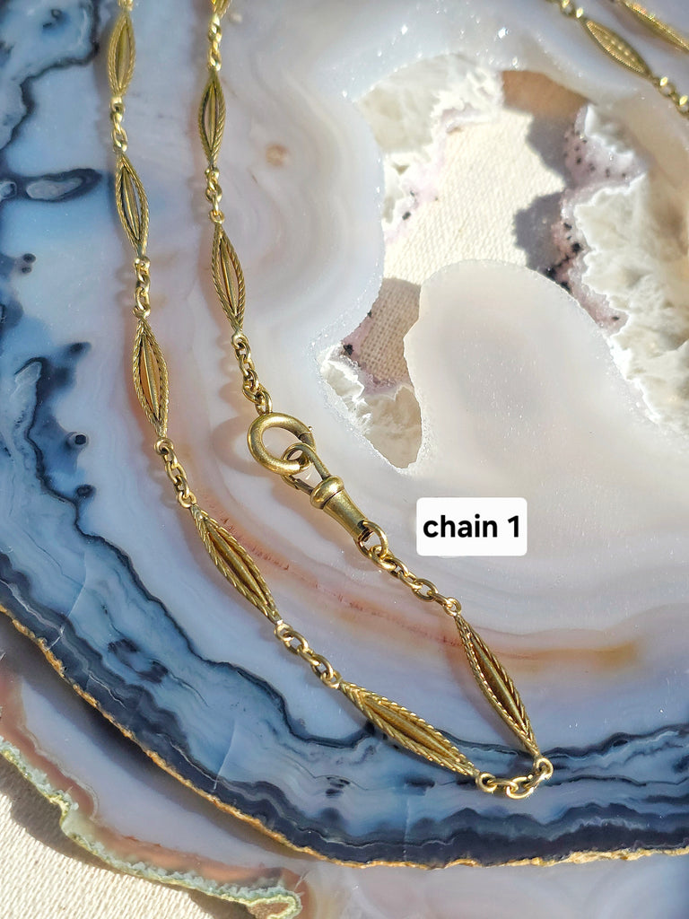 18k Solid Gold Antique Watch Chain Necklaces | Indulgems