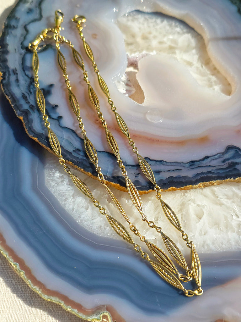18k Solid Gold Antique Watch Chain Necklaces | Indulgems