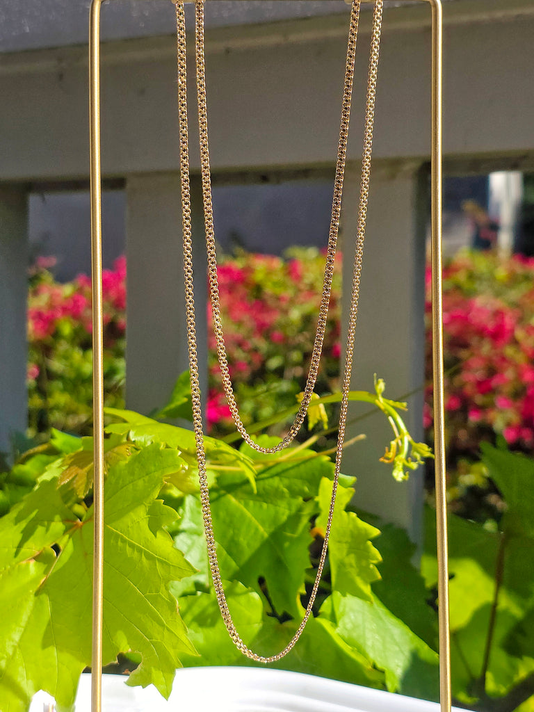 18k Solid Gold Antique Long Chain Necklace | Indulgems
