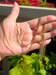18k Solid Gold Antique Long Chain Necklace | Indulgems
