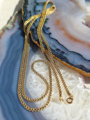 18k Solid Gold Antique Long Chain Necklace | Indulgems