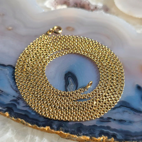 18k Solid Gold Antique Long Chain Necklace | Indulgems