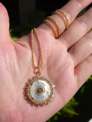 Diamond & Mother of Pearl 14K Gold Pendant