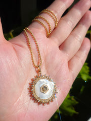 Diamond & Mother of Pearl 14K Gold Pendant