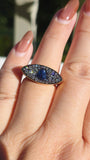 14k Yellow Gold & Platinum Cornflower Blue Sapphire and Lab-Grown Diamond Ring sz 7 | Indulgems | Luna Collection