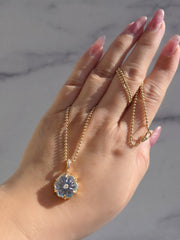 18k Solid Gold Blue Topaz Pendant | Indulgems | Designs in Real Gold