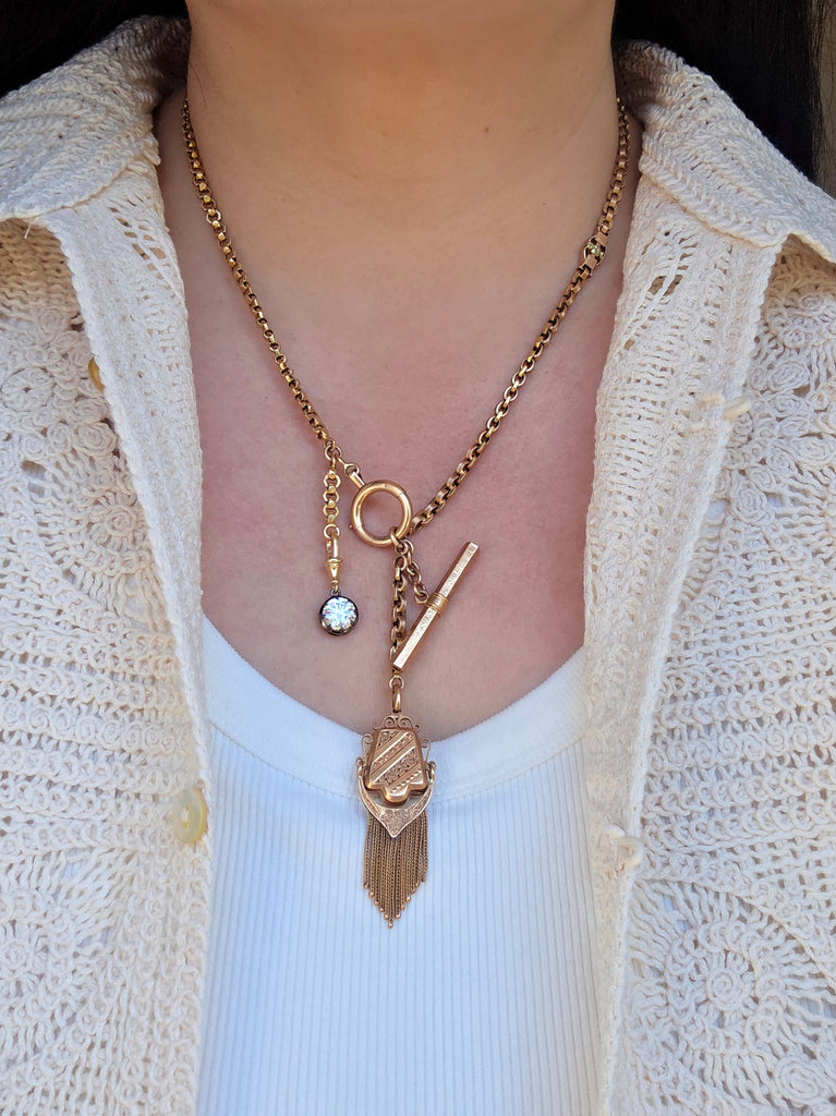 18k Solid Gold French Antique Medley Watch Chain Necklace | Indulgems | Antique Revival