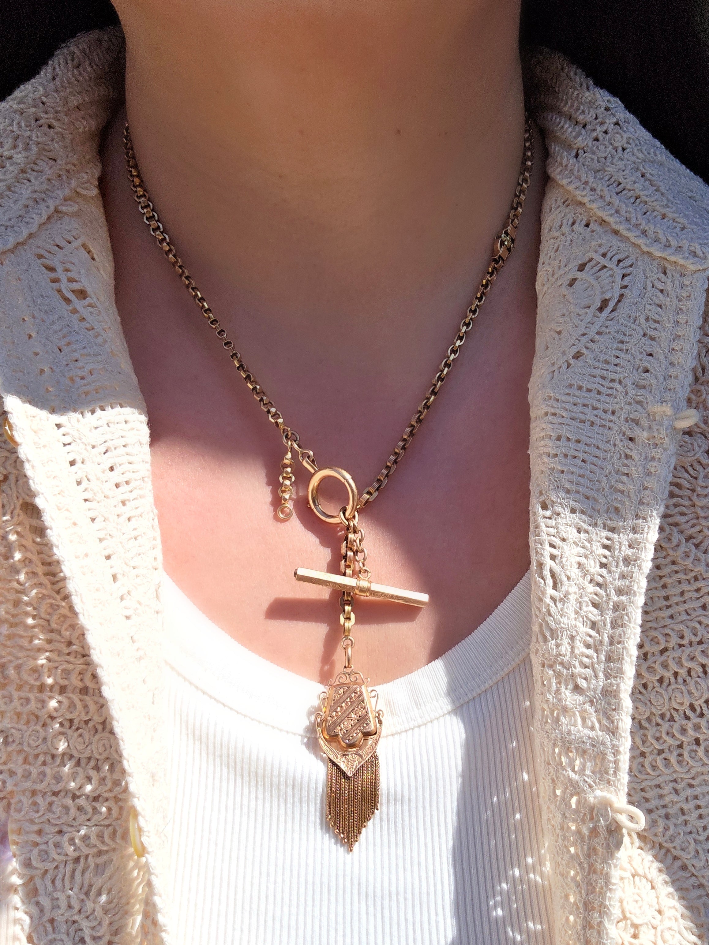18k Solid Gold French Antique Medley Watch Chain Necklace | Indulgems | Antique Revival