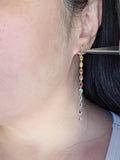 14k Yellow Gold Fancy Sapphire Rainbow Earrings | Indulgems